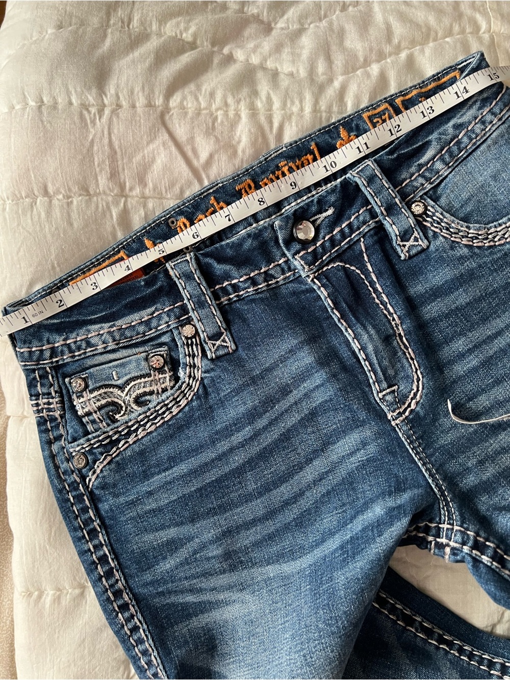 Miss Me Rock Revival Tania Dark Denim Jeans - Picture 2 of 5